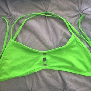 Green tomcat swimsuit top